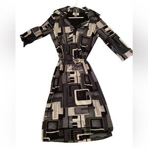 EUC Powerline Black and Gray Geometric Shape Dress